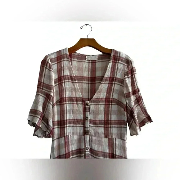 Urban Outfitters Plaid Button Down Maxi Dress Size SP - Picture 7 of 11